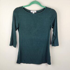 Amour Vert Soft Stretchy Modal 3/4 Sleeve Top Green sz XS Flawed